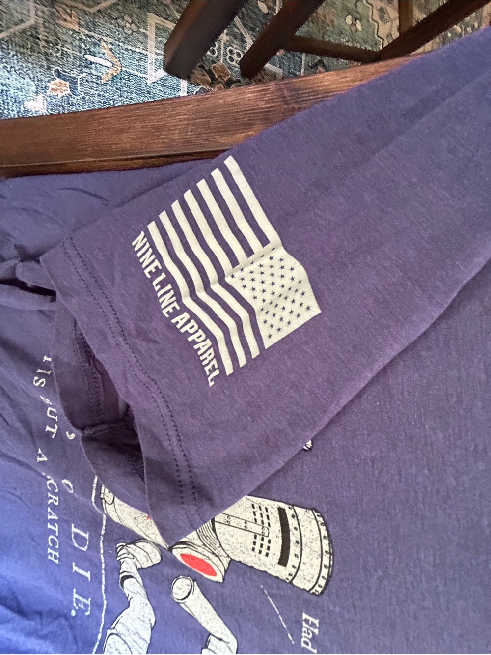 'Join, or Die' Men's Blue Graphic Short Sleeve Tee - Picture 4 of 4